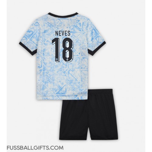 Portugal Ruben Neves #18 Fußballbekleidung Auswärtstrikot Kinder EM 2024 Kurzarm (+ kurze hosen)